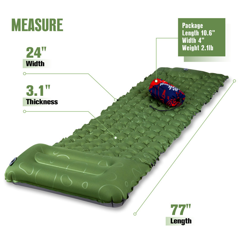 AKSOUL Camping Cot Sleeping Pad Cot Mattress Wayfair